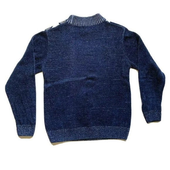 Royal Prestige Camo Sweater Mens Medium M Velour Elbow Patch Chunky Knit Rayon - Picture 2 of 10